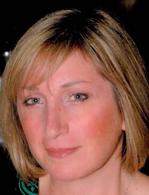 Portrait of woman with short blonde hair