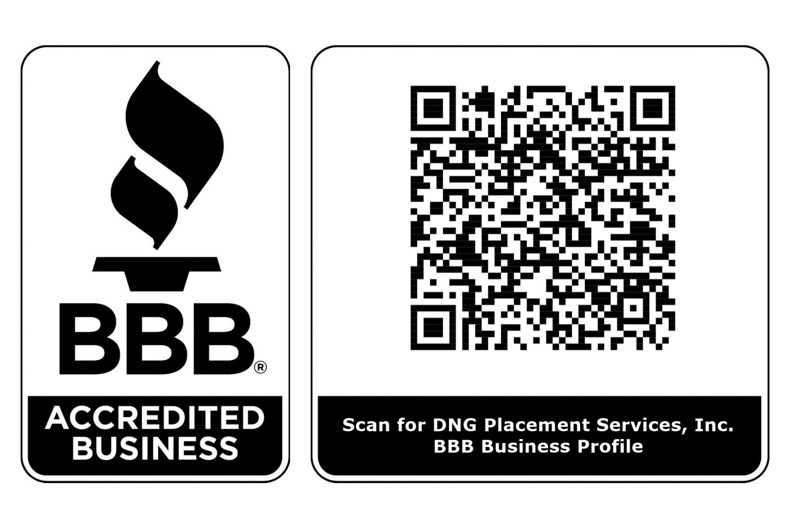 BBB accredited badge with profile QR