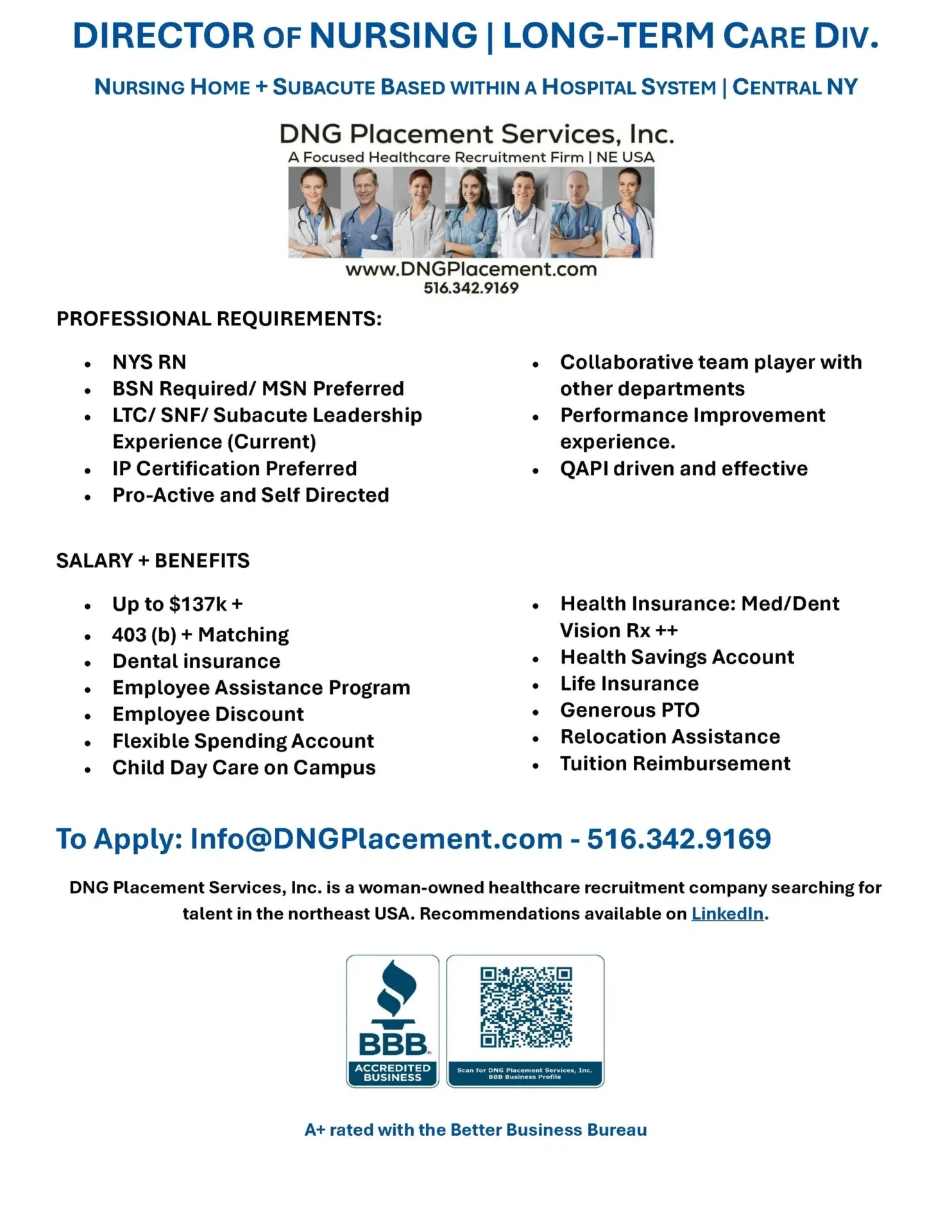 Director of Nursing job listing details.